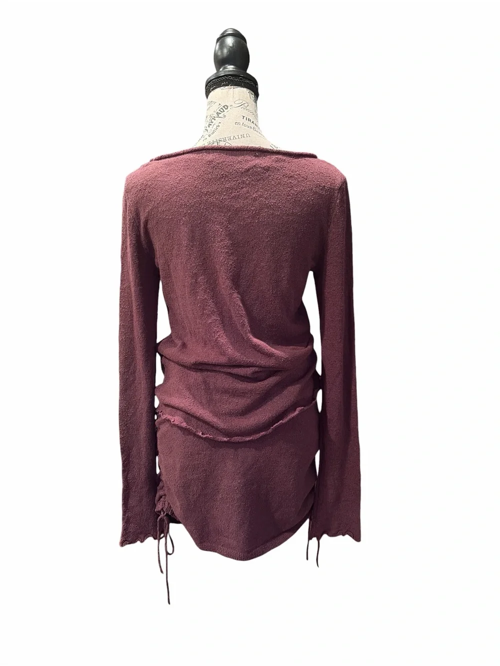 Free People Beach Cabo Sweater Skirt Set S Chocolate Brown Merlot Ruched Boho